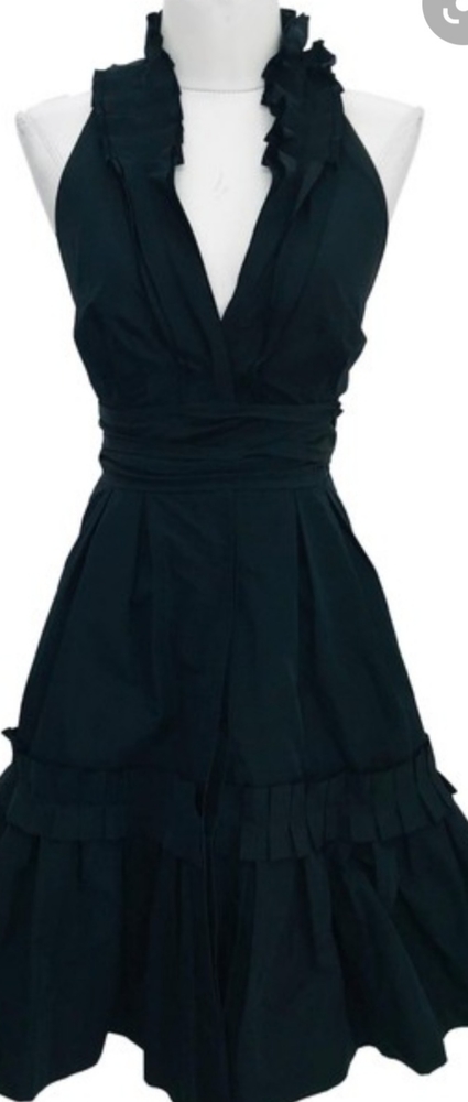 BCBGMAXAZRIA Halter Taffeta Cocktail Dress
